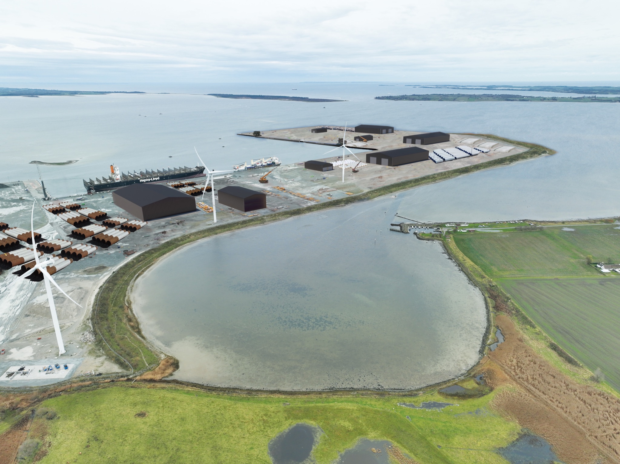 landscape visualization of the Odense Havn waterfront expansion